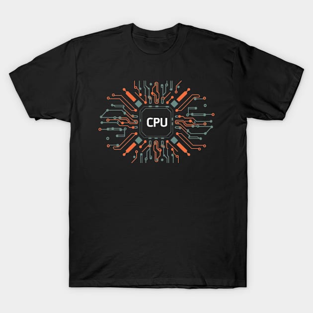 Cool Computer  "CPU" Gamer T-Shirt by Fashion kingDom